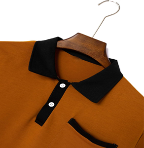 Haute qualité hommes pour polos grande taille manches longues nouveauté respirant tricoté tissu boutonné solide motif chemise - Product Image 2