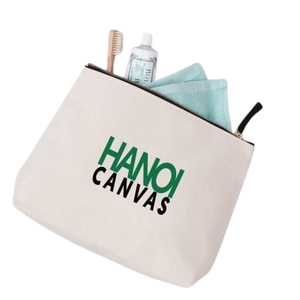 Directly Manufactured BSCI Vietnam Eco-Friendly Soft Cotton Canvas <b>Makeup</b> Bag Fashionable Cosmetics <b>Case</b> Zipper Plain Pattern - Product Image 2