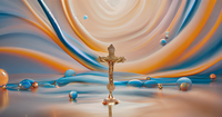 Cadeaux religieux, croix de Christ en laiton poli, crucifix, Seigneur Jésus sur la croix, statue en laiton, décoration d'intérieur