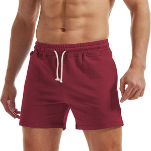 กางเกงขาสั้นผ้าฟลีซแบบถักสำหรับผู้ชายกางเกงขาสั้นใส่เล่นยิมผ้าเฟรนช์เทอร์รี่สีพื้นโลโก้ออกแบบได้ตามต้องการ - Product Image 1