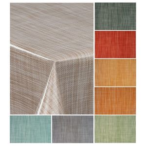 Nappe Moderne Non Tissée Effet <span class=keywords><strong>Toile</strong></span> Huilée Haushead, Anti-Taches, Résistante à l'Huile, Carrée, Pour Usage Extérieur, Beige Marron, Taille 100 x 140 cm - Product Image 1