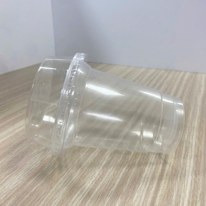 Quang Quan, taza desechable de plástico transparente de pared simple PP, 95mm, 360ml, 12oz, tazas de té de limón y café helado en forma de U con tapas - Product Image 5