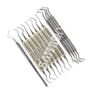 Juego de 7 escaladores periodontales Hallow, instrumentos para eliminar sarro, instrumentos de acero inoxidable fabricados con AISI 420 - Product Image 2
