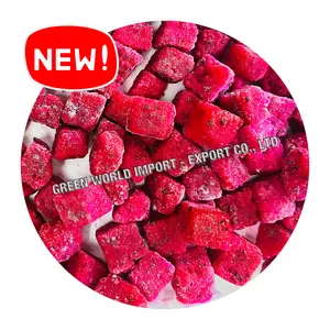 FROZEN DRAGON FRUIT CUBE - TOP QUALITY 100% PULPS FROZEN PINK PITAYA ORGANIC - SLIMMING IQF DRAGON FRUIT TASTE AND DELICIOUS