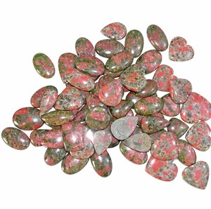 La piedra preciosa suelta de jaspe Unakite Natural más vendida, Unakite cabujón de jaspe, piedras preciosas sueltas para la fabricación de joyas de la India - Product Image 3