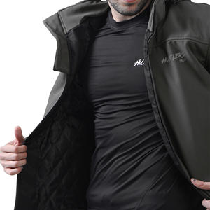 แจ็กเก็ตและฮู้ดสำหรับผู้ชายเสื้อแจ็คเก็ตกันหนาวสีเทาถ่านออกแบบได้ตามต้องการ - Product Image 2