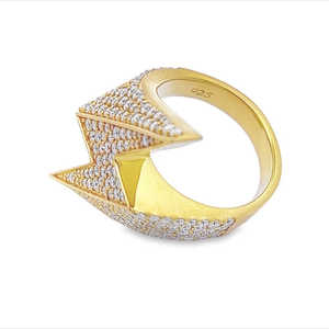 Hip Hop joyería 925 plata esterlina alta calidad relámpago helado hombres Original Moissanite anillo de diamantes - Product Image 5