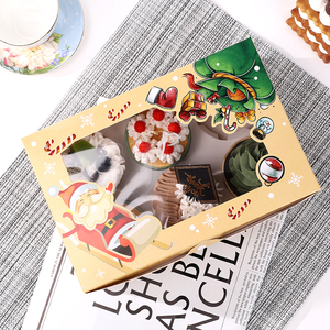 Boîtes à gâteaux avec Inserts et fenêtre tenant 6 petits gâteaux boîtes à gâteaux de boulangerie Kraft pâtisserie pour biscuits - Product Image 1
