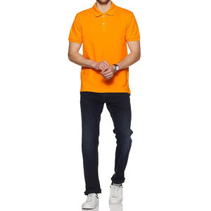 เสื้อโปโลกอล์ฟแขนสั้นของผู้ชายพิมพ์ลายแบบไม่ยับไม่ยับสำหรับ OEM สไตล์ลำลองปักสีพื้น - Product Image 5