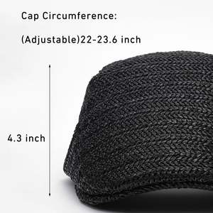 Sombreros de vendedor de periódicos de verano unisex, boina de malla, gorra de hiedra, gorra plana de caza para conducir, gorra de hiedra con patrón de espiga, moda para hombre - Product Image 3