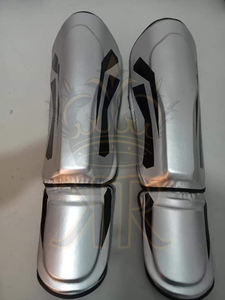 Espinilleras de cuero PU rojo para adultos Pro y protector de empeine, espinilleras de fútbol y fútbol, protección de entrenamiento de boxeo Kickboxing y MMA - Product Image 3