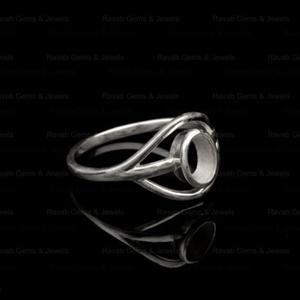 Plata de Ley 925 de la mejor calidad, sólido, 6x8mm, ovalado, semimontaje, bisel en blanco, anillo de ajuste, accesorios de joyería, componentes para piedras preciosas - Product Image 6