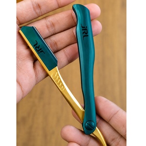 JRL Gold & Black Magnetic Luxury Stainless Steel Manual Straight Edge Razor with Custom Logo for Professional Barbers <b>Beard</b> <b>Care</b> - Product Image 2