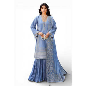 Conjunto de Traje de Seda Cruda Bordado de 3 Piezas para Mujer con Dupatta de Chifón Bordado LE-62003 - Product Image 3