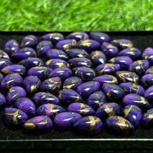 AAA + alta calidad tamaño personalizado 8X12MM forma de pera Natural púrpura cobre Kingman turquesa cabujón joyería de piedras preciosas sueltas - Product Image 2