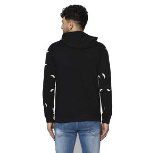 Venta al por mayor de sudaderas con capucha de los hombres adultos de color negro pulóver de manga larga ropa casual sudaderas con capucha con diseño impreso personalizado - Product Image 2