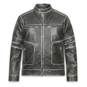 Meilleures ventes Blousons motard originaux en cuir de vachette pour hommes Veste d'hiver à impression de logo personnalisé Veste en cuir d'hiver de style dernier cri - Product Image 1