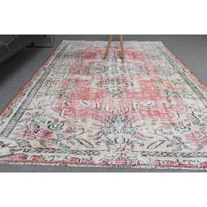 Tapis turc, grand tapis de 5,4 x 9 pieds, tapis vintage en laine persane rouge - Product Image 2