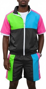 ชุดกันลมไนล่อนสีส้มน้ำหนักเบาสำหรับชายและหญิงชุดวอร์มพิมพ์ลายสำหรับกีฬาวิ่งเหงื่อระบายอากาศยาวเต็มรูปแบบ - Product Image 2