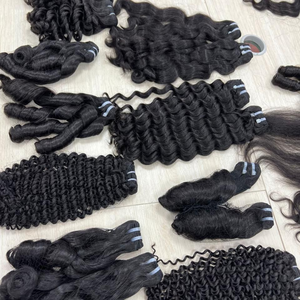 Vietnam Vierge Remy Armure Cheveux 100% Cheveux Humains Super Double Dessiné Bouclés et Ondulés avec Style de Vague Naturelle de Haute Qualité - Product Image 1