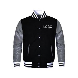 Veste universitaire pour hommes personnalisée corps en laine brodé patchs en chenille col montant hiver coupe-vent chauffé couleur personnalisée - Product Image 3