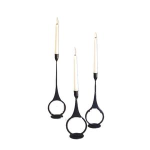 Hand Forged Iron Candle Holder <b>Set</b> Of 3 Vintage Candelabra Decorative Centerpiece Customized Size Shape <b>Colour</b> - Product Image 2