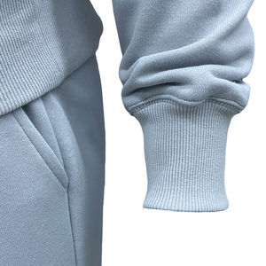 Ensemble de sweat-shirt à col montant en coton pour homme personnalisé, logo brodé, sweat-shirt uni, survêtement décontracté, survêtement de sport - Product Image 4