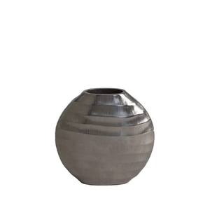 Handmade Decorative Aluminium Piece with <b>Textured</b> Horizontally Ridded Oval Shape Appearing to Be Made From Metal - Product Image 2