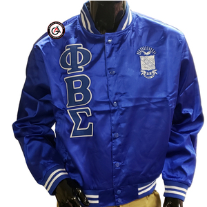Phi Beta Sigma Fraternité Broderie Hommes Veste en satin | Fraternité Brodé Satin soie Veste - Product Image 1