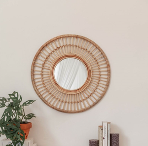 Artisan Vietnam Artisanat De Luxe Minimaliste Rotin Miroir Écologique Tissé À La Main Anniversaire Mur Décor - Product Image 5