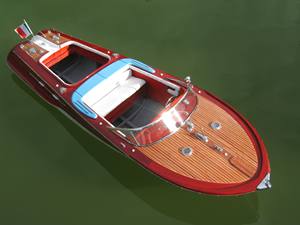 RIVA AQUARAMA-MODÈLES DE BATEAUX EN BOIS PEINTS/BATEAU DE VITESSE PRÊT POUR MEUBLES DE MAISON RC/DE HAUTE QUALITÉ - Product Image 3
