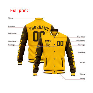 Venta al por mayor Sports Fan Club Varsity Jacket 100% Stand Collar bordado decoración frontal Logo colocación lana transpirable - Product Image 2
