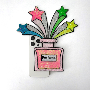 Plastic Perfume Bottle Starburst Sequin Iron-On Patch for <b>Bags</b> and <b>Hats</b> - Product Image 5