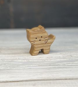 Figurine d'éléphant en bois fait à la main Sculpture animale naturelle Montessori jouet à collectionner ornement de la faune décor en bois écologique - Product Image 5