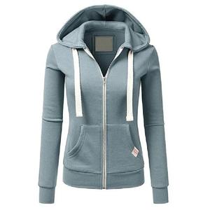 2024 Winter New <b>Women's</b> Personalized Casual <b>Cardigan</b> Zipper Hoodie Front Custom Fashion Outdoor Sportswear 100% Cotton Fleece - Product Image 4