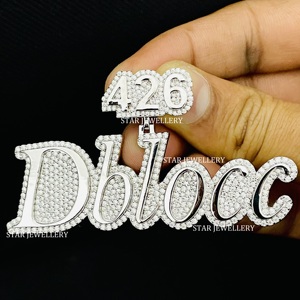 Pendentif personnalisé en or 10K plaqué or chrétien, serti de diamants naturels ronds taille brillant, style hip-hop, bijoux unisexe - Product Image 3