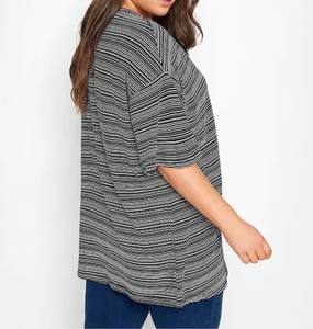 Camiseta Extra Grande con Logotipo Personalizado para Mujer, de Secado Rápido, Transpirable, de Algodón, Corte Holgado, Manga Corta, Cuello Redondo, Diseño Liso, Primavera/Verano - Product Image 6