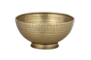 Tazón decorativo de diseño atractivo con soporte de madera Tazón de fruta seca de metal de buena calidad para el hogar y la cocina - Product Image 4