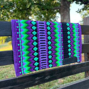 Western Show Horse Saddle Blanket Diseño de Nueva Zelanda Manta de sillín de lana hecha a mano Top Wool Saddle Pad Size - Product Image 3
