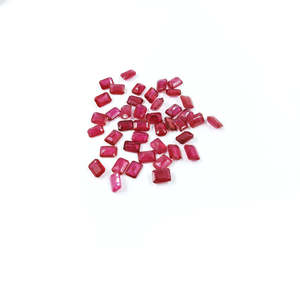 Pierres précieuses naturelles de haute qualité, rubis de Bangkok, taille émeraude facettée, pierres brutes, 5x7mm, 6x8mm, rectangulaires octogonales calibrées, grenat rouge - Product Image 4