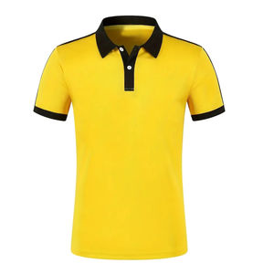 Confortable produit de la plus haute qualité nouvelle conception hommes portent des chemises élégantes en coton polo respirant de couleur jaune - Product Image 1