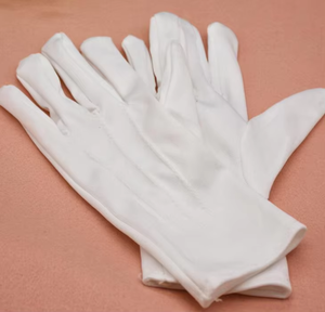 Gants maçonniques de cérémonie en coton avec logo personnalisé, défilé blanc, longs gants maçonniques extensibles en polyester et nylon pour le festival - Product Image 3