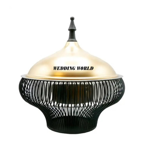 Set Of Three Mother Of Pearl Hotpot Excellent Quality Handmade Casserole Round shape <b>Royal</b> Dinnerware Luxury Meta Food Warmer - Product Image 6