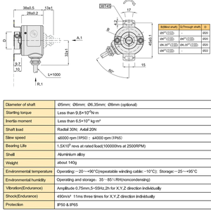K38 Could Replace GHH38 Series 6mm Hollow Shaft Line Driver <strong>Rotary</strong> <strong>Encoder</strong> 1000P/R Incremental <strong>Rotary</strong> <strong>Encoder</strong> - Product Image 3