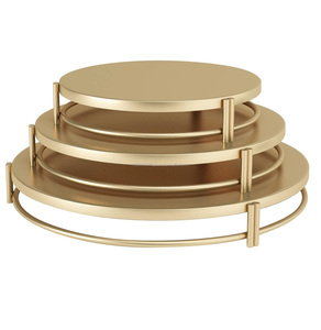 Three Tier <b>Iron</b> Round Cake Stand With Multiple Customized Finishing For Home Decor And Birthday Serving Decoration - Product Image 1