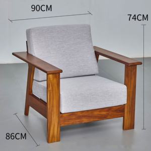 Fauteuil de salon simple à structure en bois de teck moderne et confortable de l'ensemble de canapé canapé de meubles pour le salon - Product Image 5