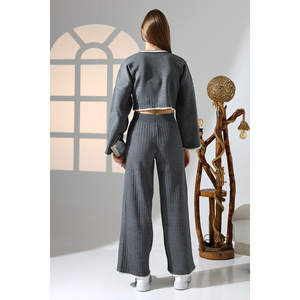 Ensemble haut et bas en tricot à points de berger pour femmes - Product Image 2