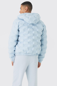 Latest Design Man's <b>Jacket</b> Heat Seal Hooded Puffer <b>Jacket</b> In <b>Light</b> Blue Windproof Quilted Down Coat Custom Bubble <b>Jacket</b> <b>Men</b> - Product Image 2