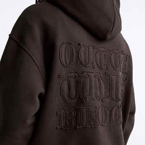 Patch de broderie personnalisé avec lettres Sweats à capuche et sweat-shirts pour hommes Sweat à capuche épais en coton éponge pour hommes - Product Image 4