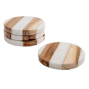 Dessous de verre en bois moderne de luxe rond carré en bois marbre pour la maison, le bureau et la table Dessous de verre en pierre pour vendeur luxe - Product Image 3